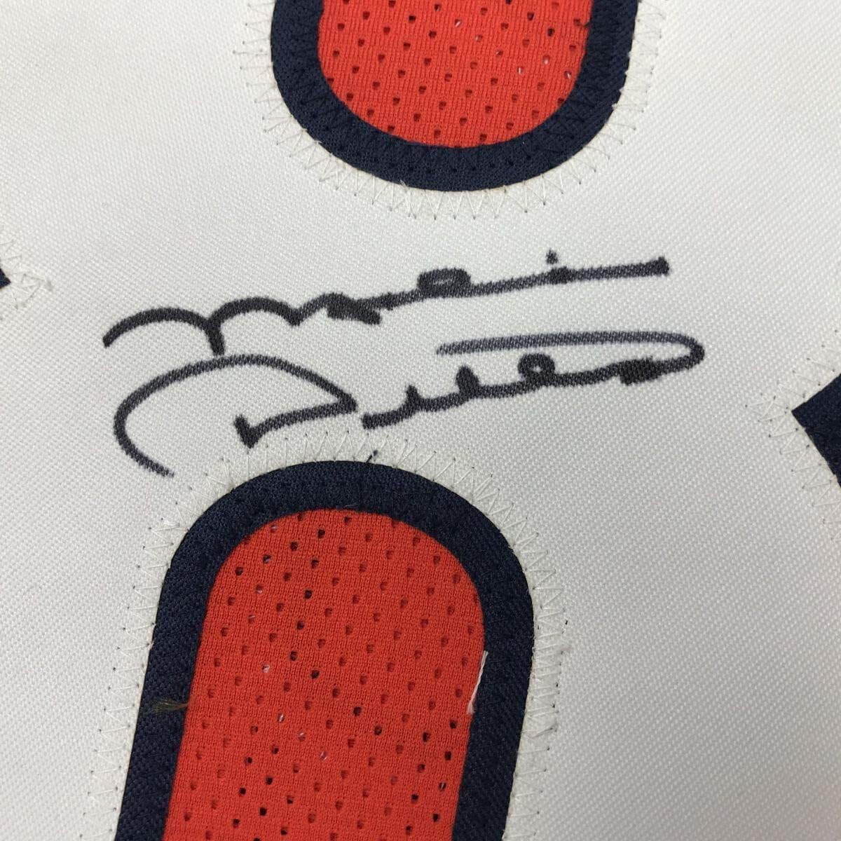 Framed Autographed/Signed Mike Ditka 35x39 Chicago Orange Stat Football Jersey JSA COA - Image 2