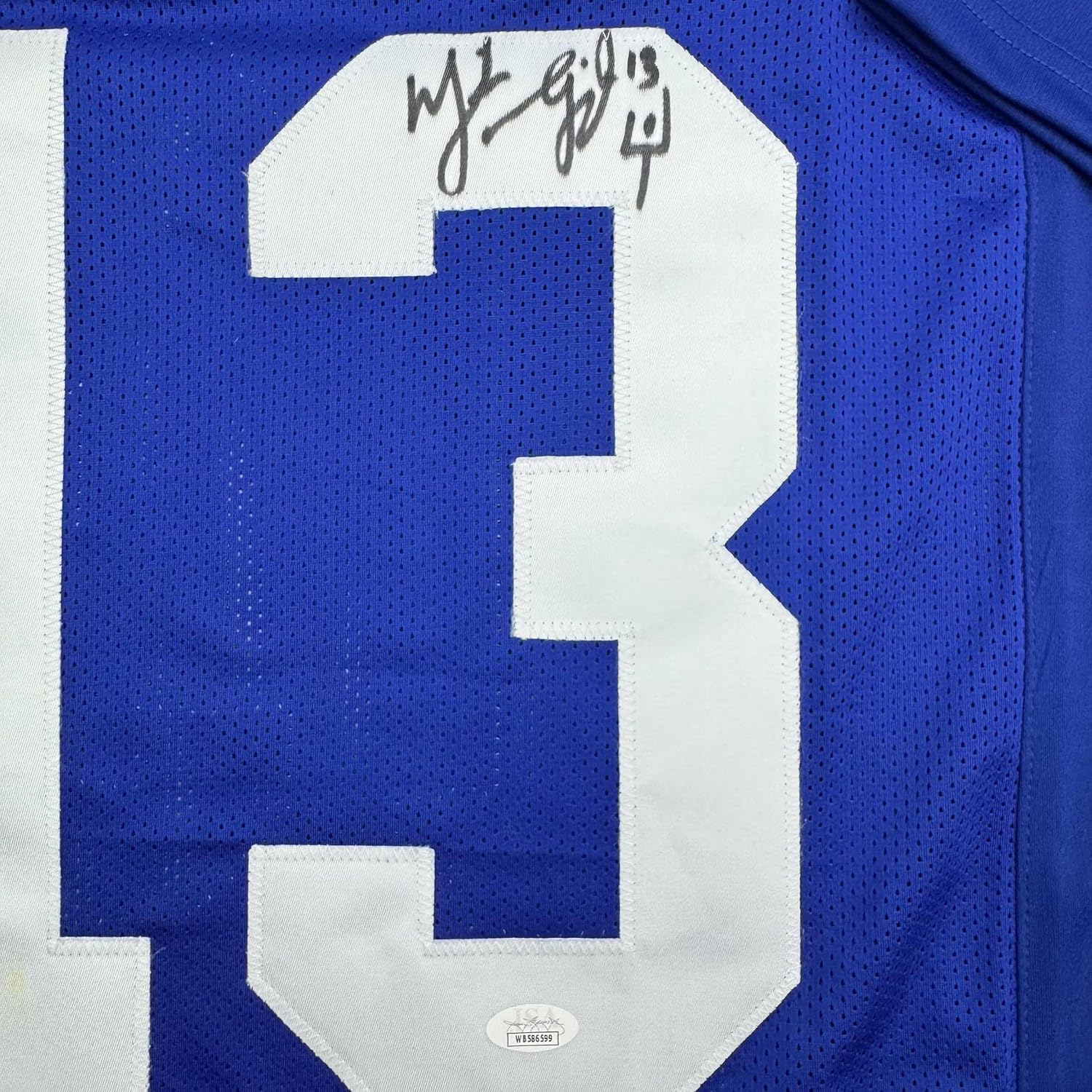 Framed Autographed/Signed Mike Vanderjagt 35x39 Dallas Blue Football Jersey JSA COA - Image 2