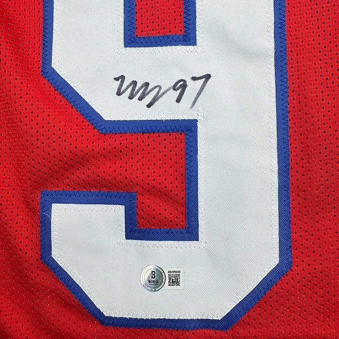Framed Autographed/Signed Milton Williams 35x39 New England Red Football Jersey Beckett BAS COA - Image 2