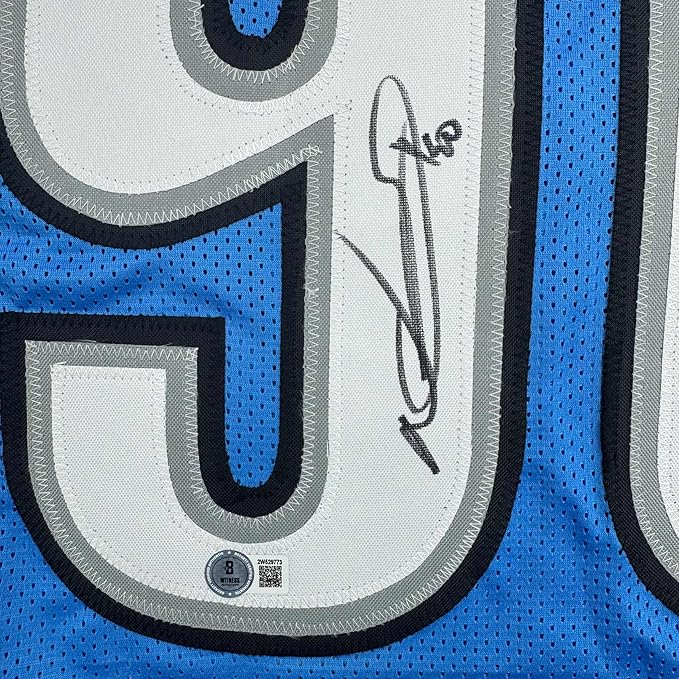 Framed Autographed/Signed Ndamukong Suh 35x39 Detroit Blue Football Jersey Beckett BAS COA - Image 2