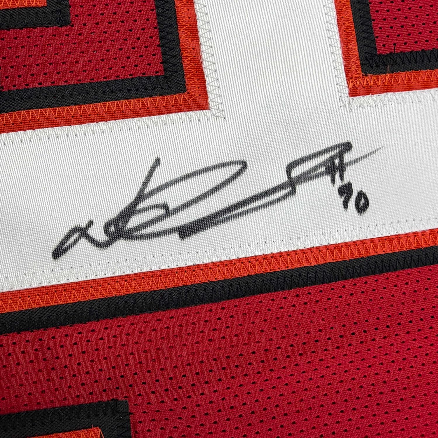 Framed Autographed/Signed Ndamukong Suh 35x39 Tampa Bay Red Football Jersey Beckett BAS COA - Image 2