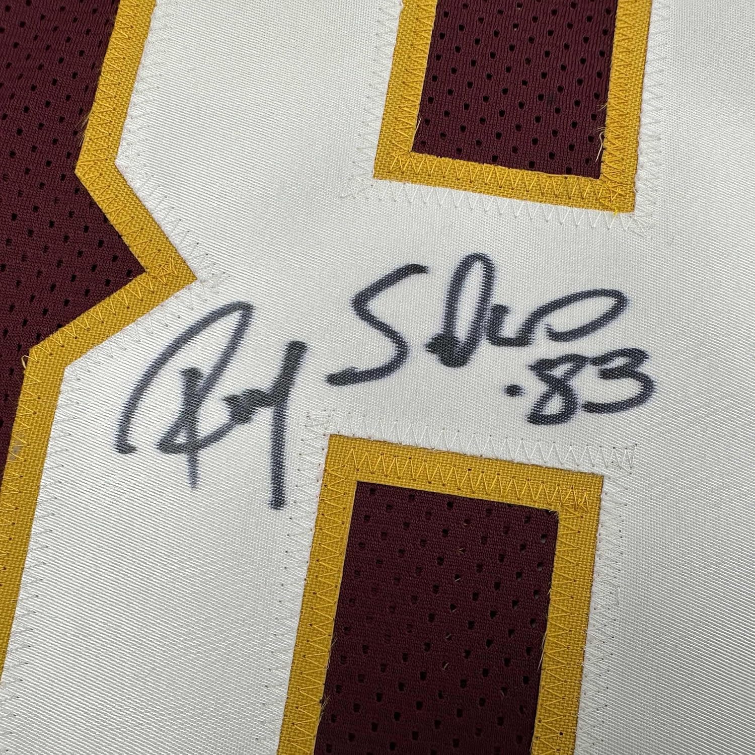 Framed Autographed/Signed Ricky Sanders 35x39 Washington Burgundy Football Jersey JSA COA - Image 2
