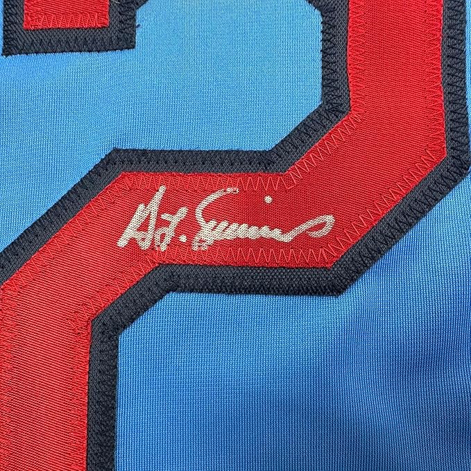 Framed Autographed/Signed Ted Simmons 35x39 St. Louis Blue Baseball Jersey JSA COA - Image 2
