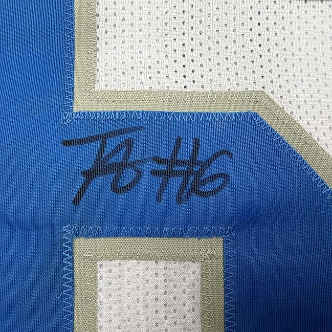 Framed Autographed/Signed Terrion Arnold 35x39 Detroit White Football Jersey Beckett BAS COA - Image 2