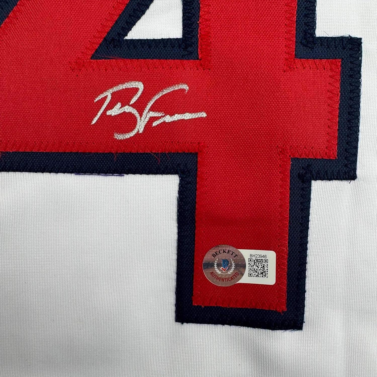 Framed Autographed/Signed Terry Francona 35x39 Boston White Baseball Jersey Beckett BAS COA - Image 2