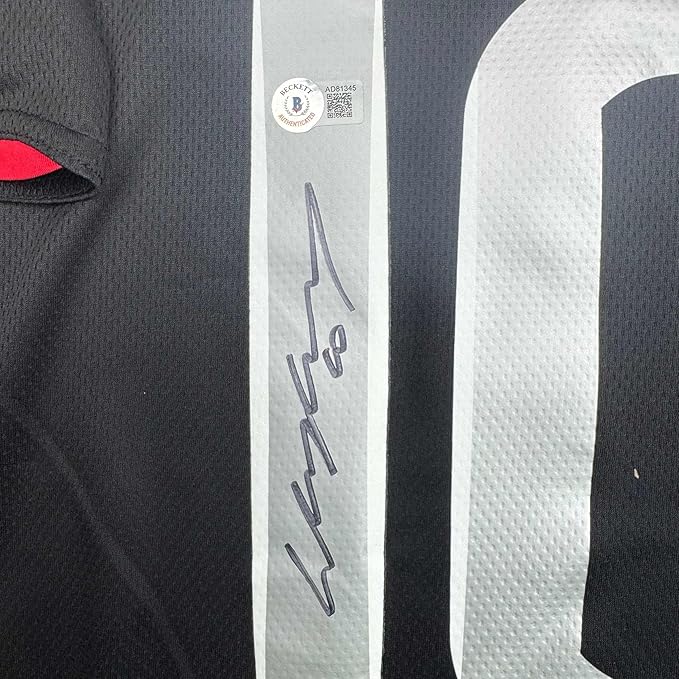 Framed Autographed/Signed Wayne Rooney 35x39 Manchester United Black 2008 Champions League Final Soccer Jersey Beckett BAS COA - Image 2