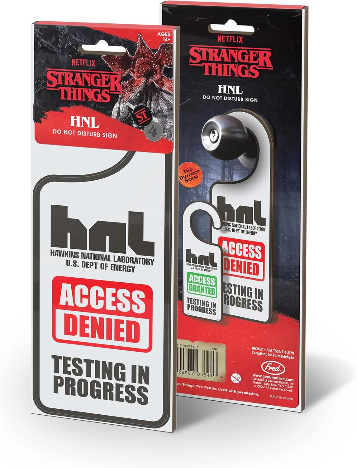 Fred & Friends: Do Not Disturb Sign - Stranger Things - Hawkins National Laboratory