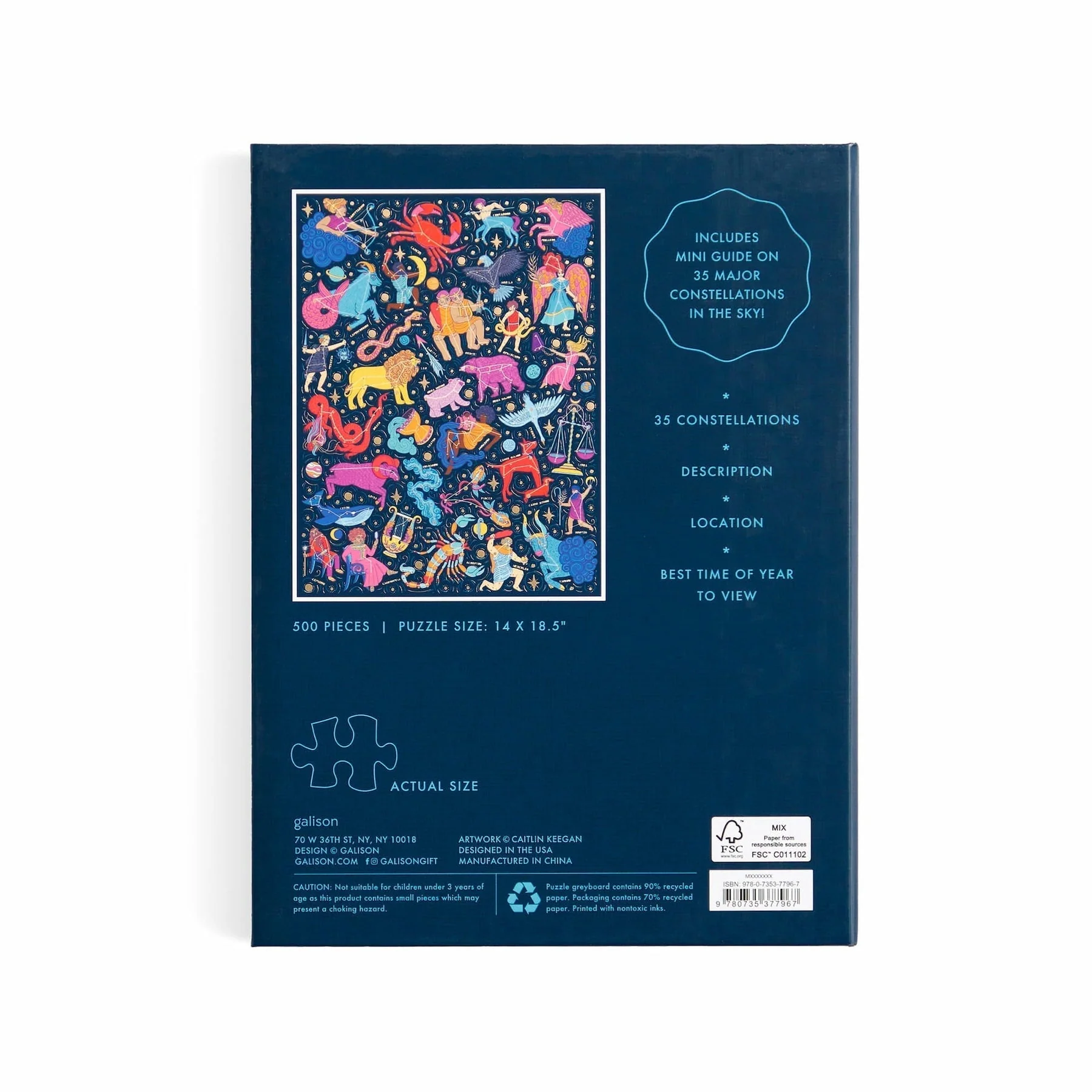 Galison Puzzles: Book Puzzle - 500 Pieces - Constellations 101 - Image 2