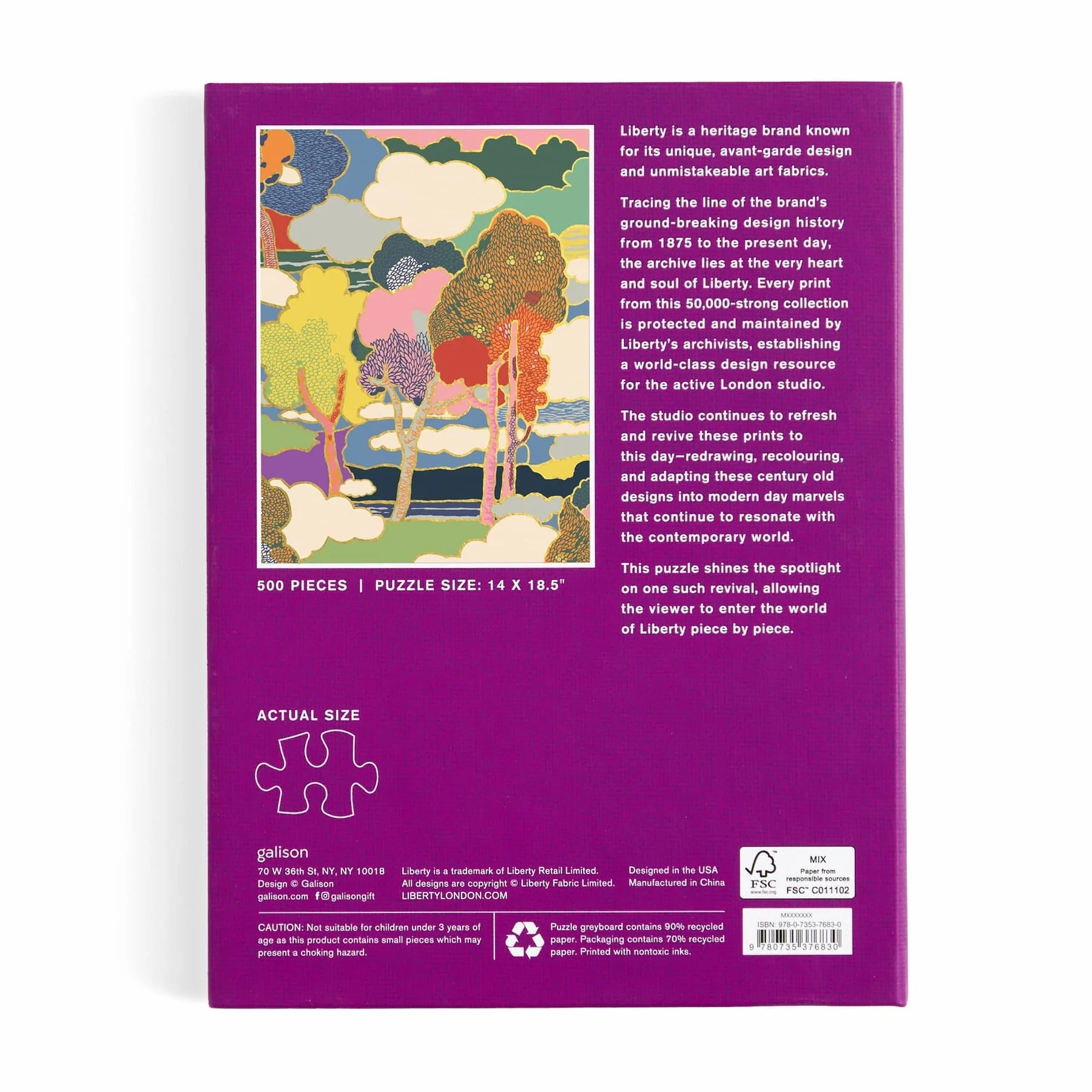 Galison Puzzles: Book Puzzle - 500 Pieces - Liberty - Prospect Road - Image 3
