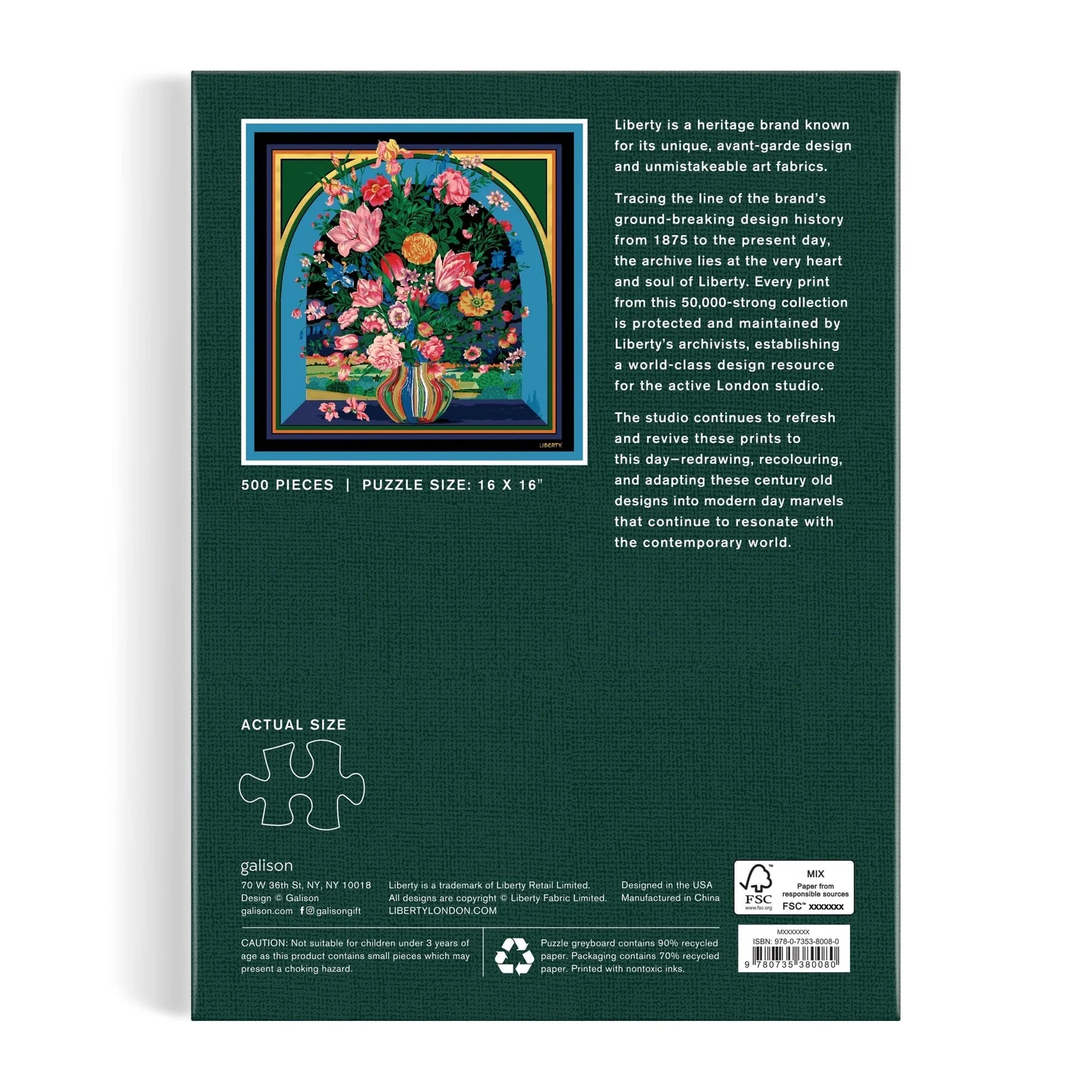 Galison Puzzles: Book Puzzle - 500 Pieces - Liberty - Vista - Image 4