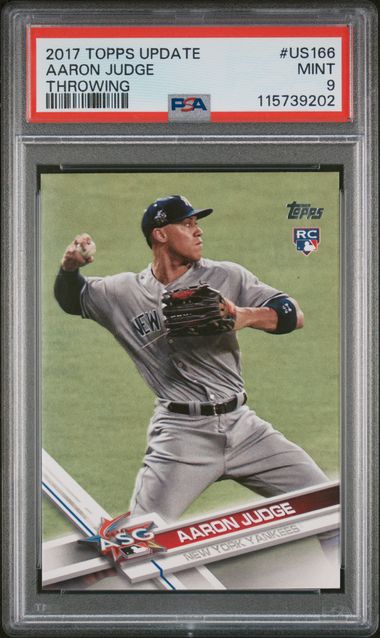 Graded 2017 Topps Update Throwing Aaron Judge #US166 Rookie RC Baseball Card PSA 9 Mint