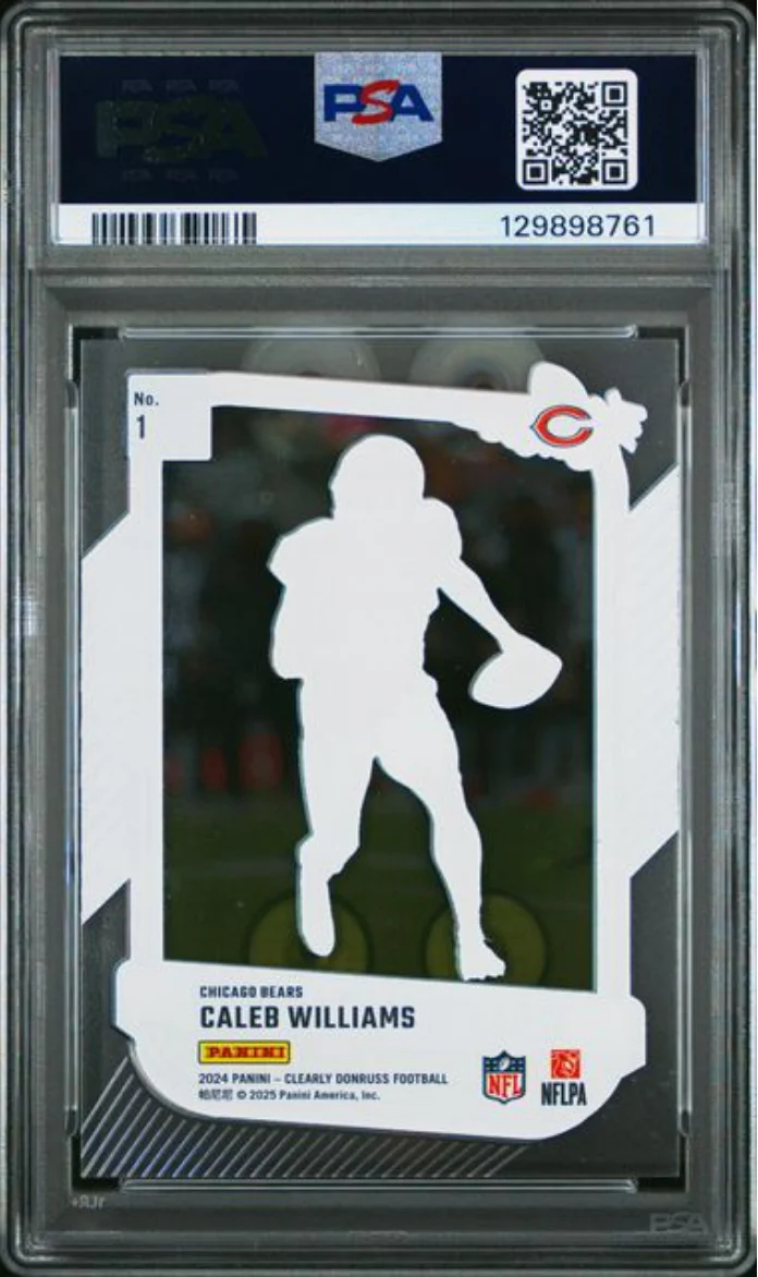 Graded 2024 Panini Clearly Donruss Caleb Williams #1 Clearly The Rookies Rookie RC Football Card PSA 10 Gem Mint - Image 2