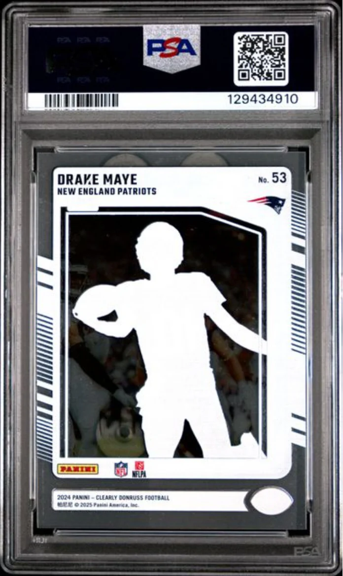 Graded 2024 Panini Clearly Donruss Drake Maye #53 Rookie RC Football Card PSA 10 Gem Mint - Image 2