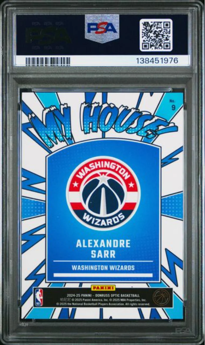 Graded 2024 Panini Donruss Optic Alexandre Sarr #9 My House Rookie RC Basketball Card PSA 10 Gem Mint - Image 2