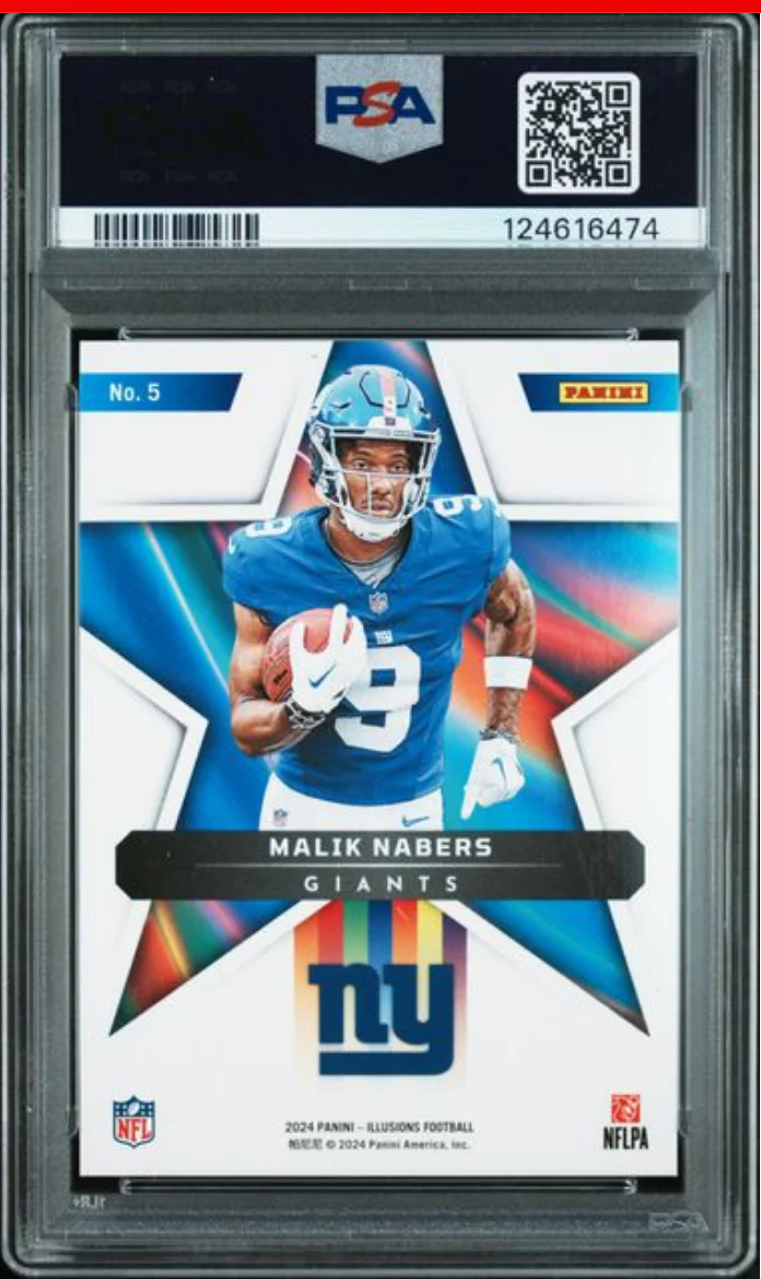 Graded 2024 Panini Illusions Malik Nabers #5 Shining Stars Rookie RC Football Card PSA 10 Gem Mint - Image 2