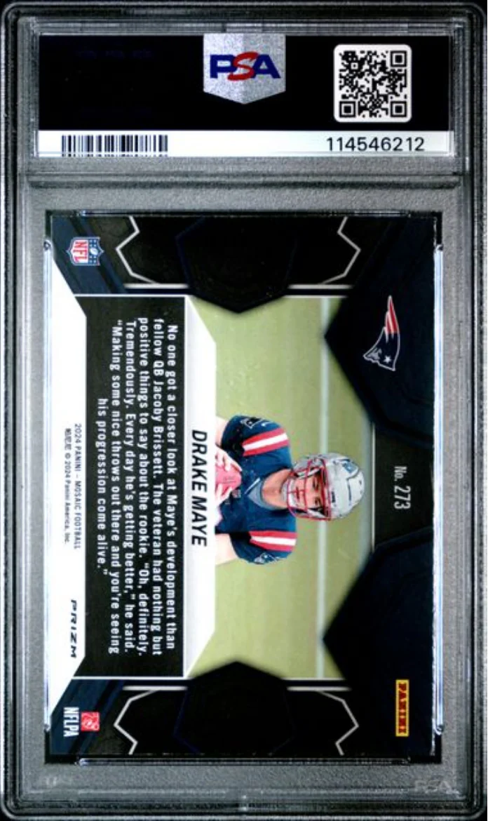 Graded 2024 Panini Mosaic Drake Maye #273 Mosaic Rookie RC Football Card PSA 10 Gem Mint - Image 2