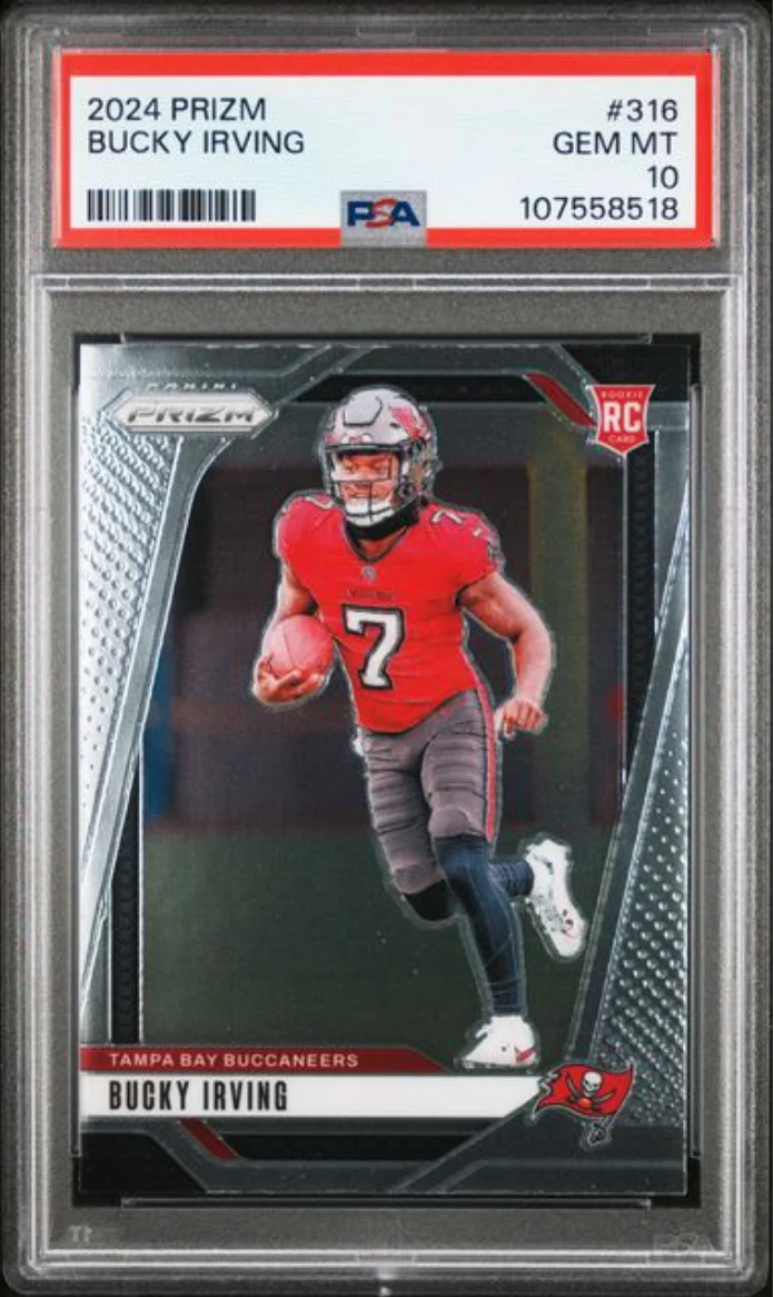 Graded 2024 Panini Prizm Bucky Irving #316 Rookie RC Football Card PSA 10 Gem Mint