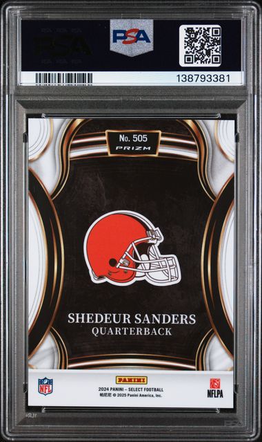 Graded 2024 Panini Select Shedeur Sanders #505 XRC Silver Prizm Rookie RC Football Card PSA 10 Gem Mint - Image 2
