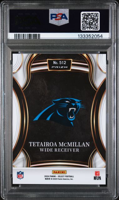 Graded 2024 Panini Select Tetairoa McMillan #512 XRC Rookie RC Football Card PSA 10 Gem Mint - Image 2