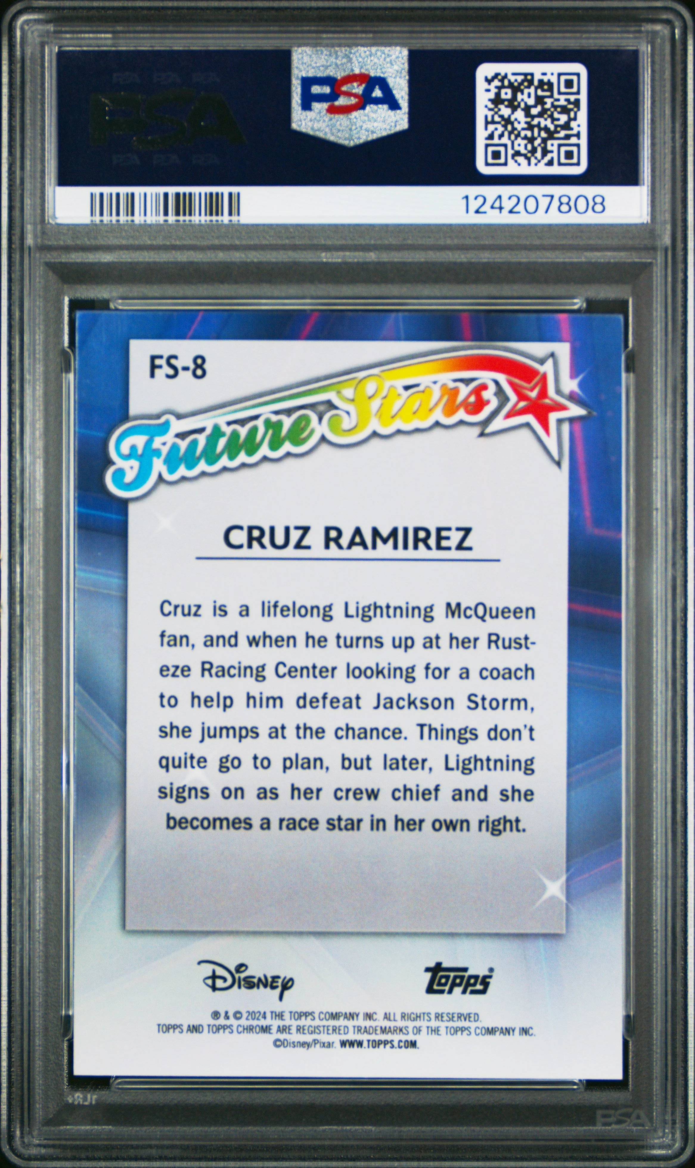 Graded 2024 Topps Chrome Disney Cruz Ramirez #FS8 Future Stars Cars 3 Trading Card PSA 10 Gem Mint - Image 2