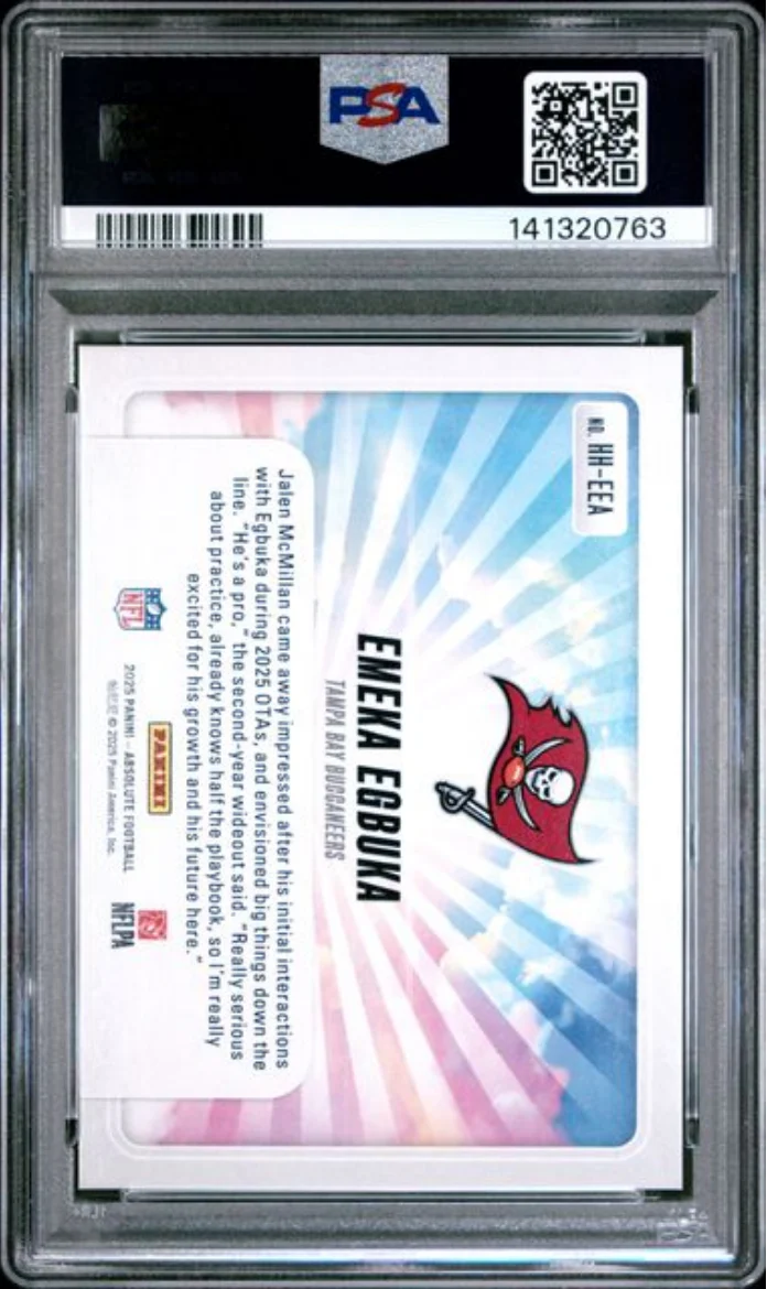 Graded 2025 Panini Absolute Emeka Egbuka #HHEEA Hog Heaven Rookie RC Football Card PSA 10 Gem Mint - Image 2