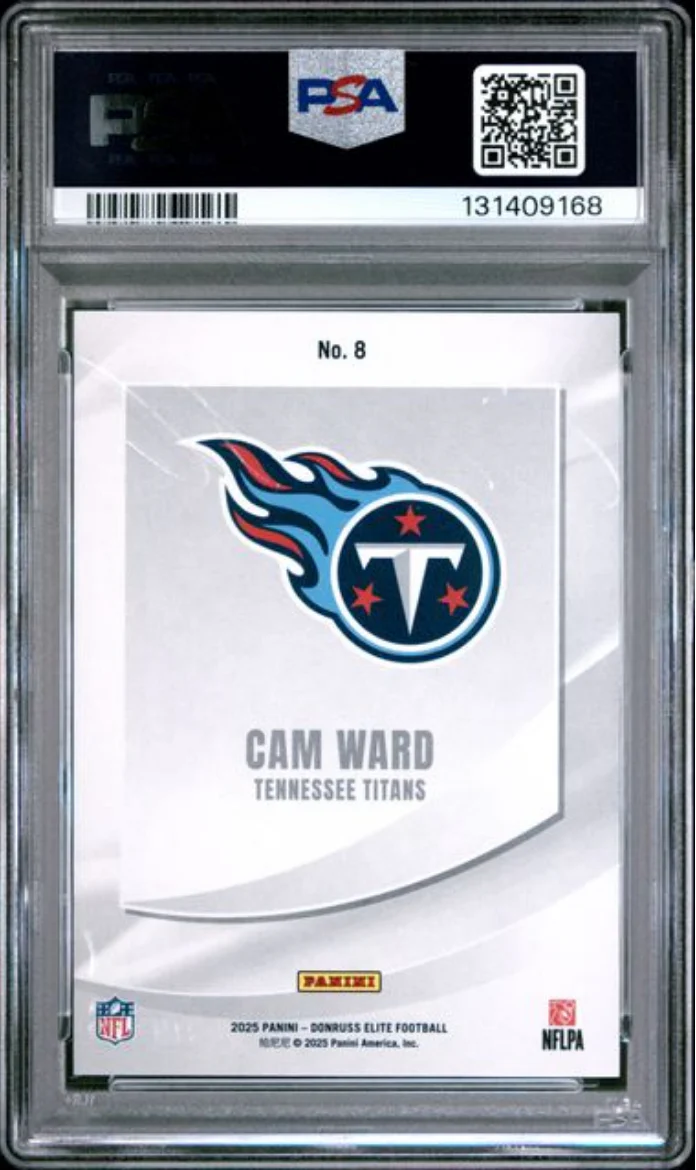 Graded 2025 Panini Donruss Elite Cam Ward #8 Rookie Elitist /799 Rookie RC Football Card PSA 10 Gem Mint - Image 2