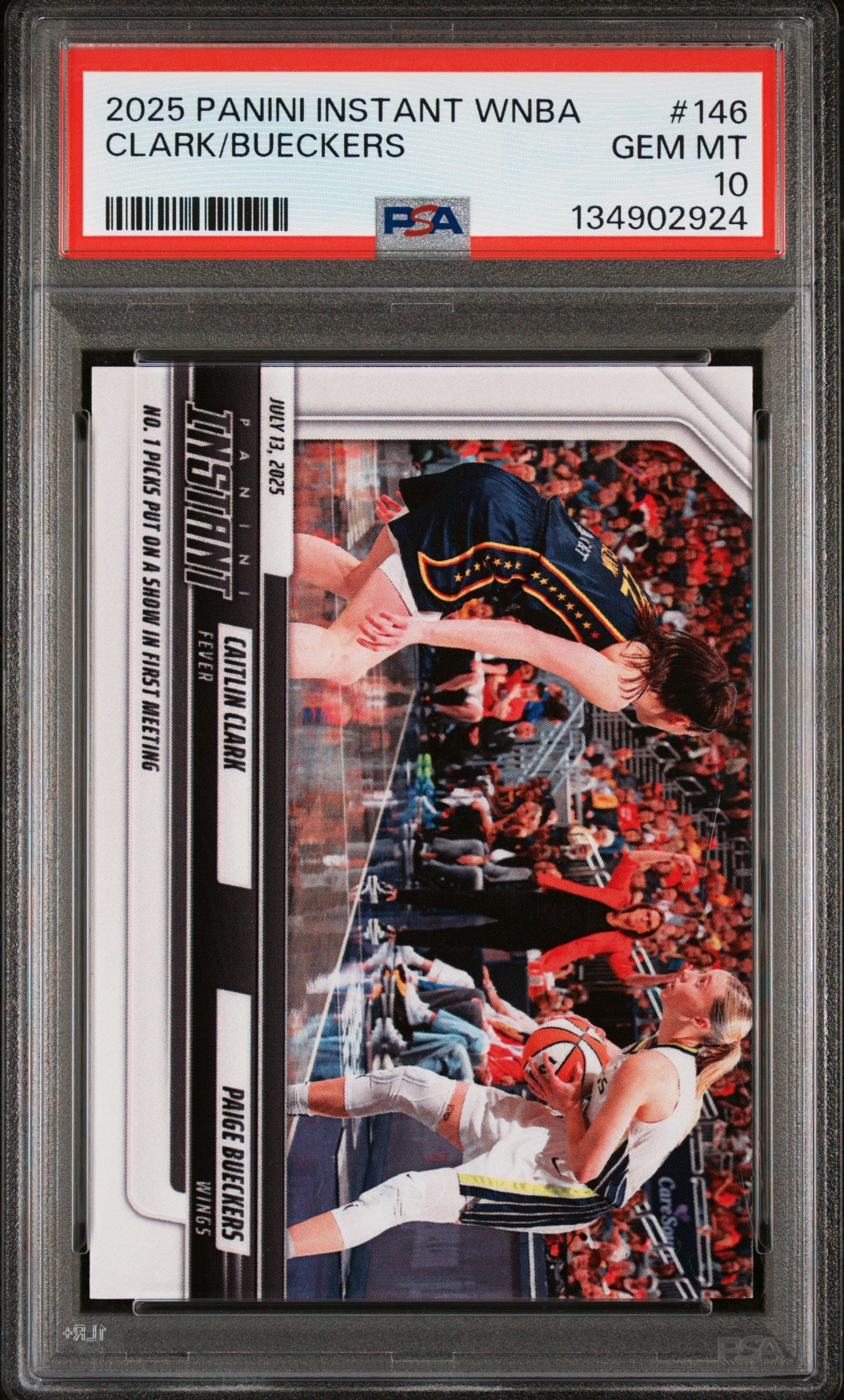 Graded 2025 Panini Instant Caitlin Clark/Paige Bueckers #146 Basketball Card PSA 10 Gem Mint