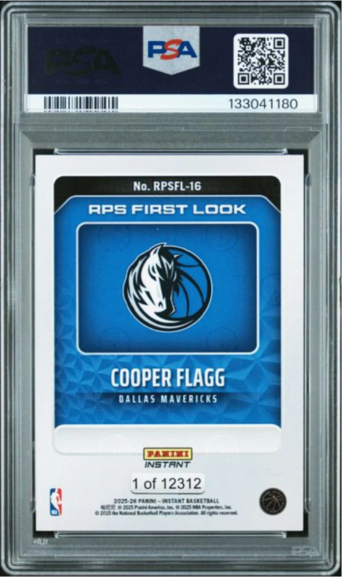 Graded 2025 Panini Instant Cooper Flagg #RPSFL16 RPS First Look Rookie RC Basketball Card PSA 10 Gem Mint - Image 2