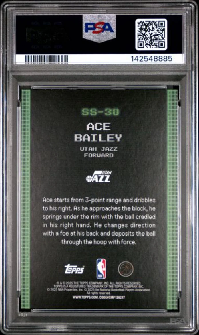 Graded 2025 Topps Ace Bailey #SS30 Scan and Slam Rookie RC Basketball Card PSA 10 Gem Mint - Image 2