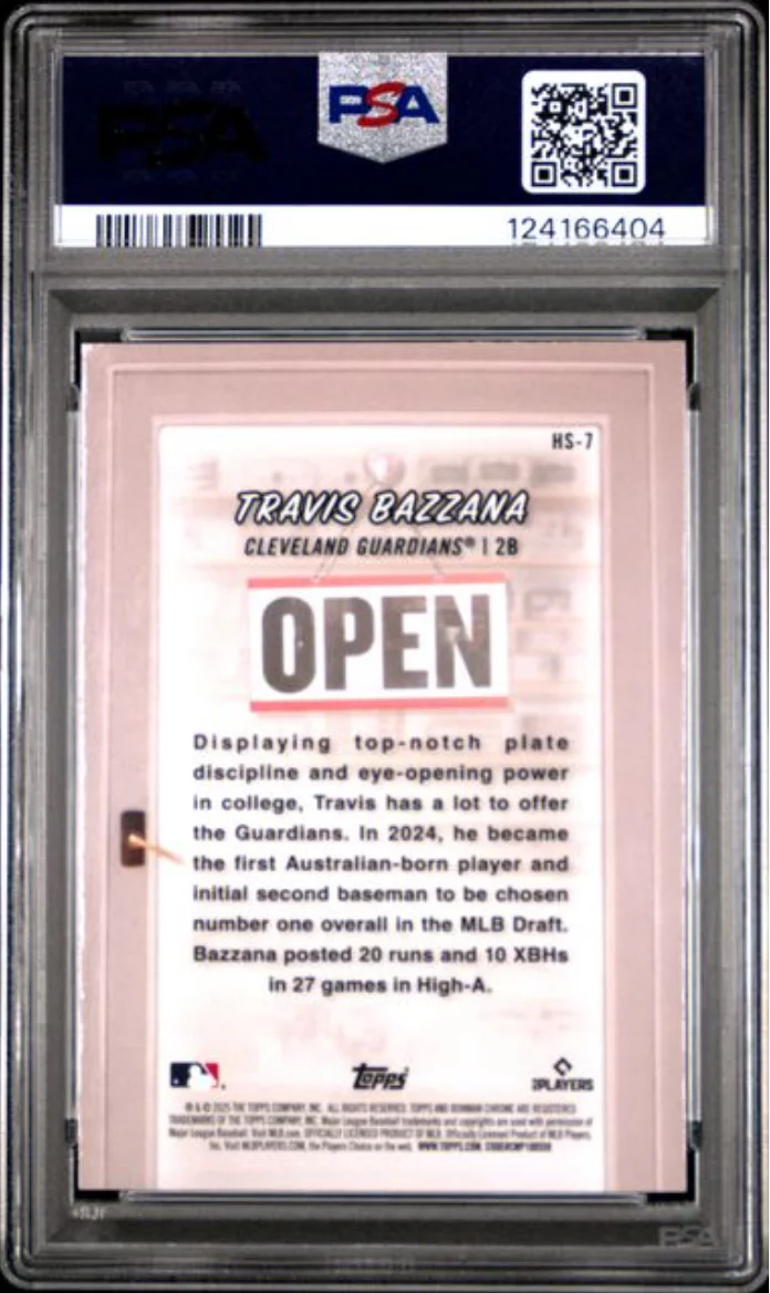Graded 2025 Topps Bowman Travis Bazzana #HS7 Hobby Stars Rookie RC Baseball Card PSA 10 Gem Mint - Image 2