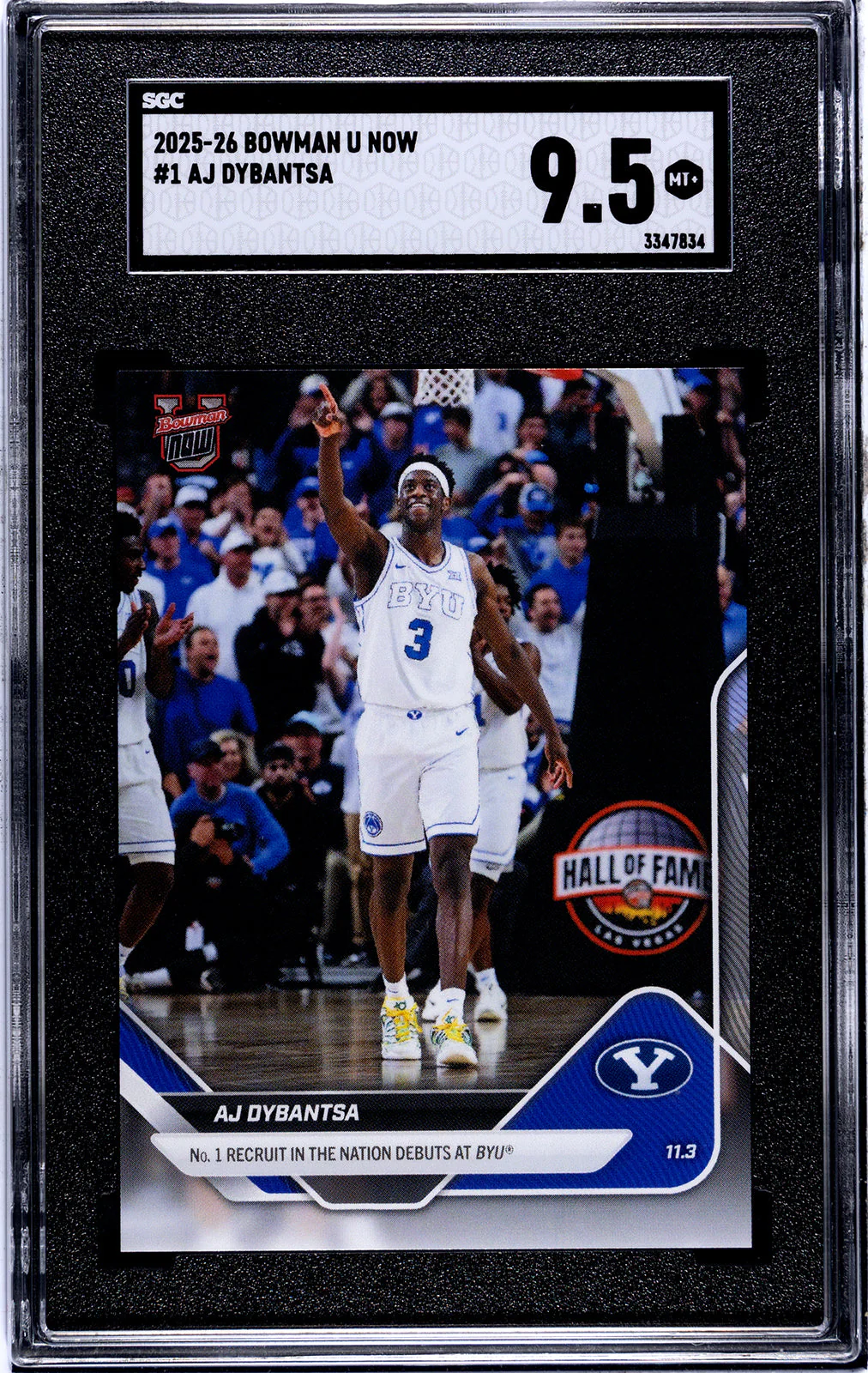 Graded 2025 Topps Bowman U Now AJ Dybantsa #1 Rookie RC Basketball Card SGC 9.5 Mint+