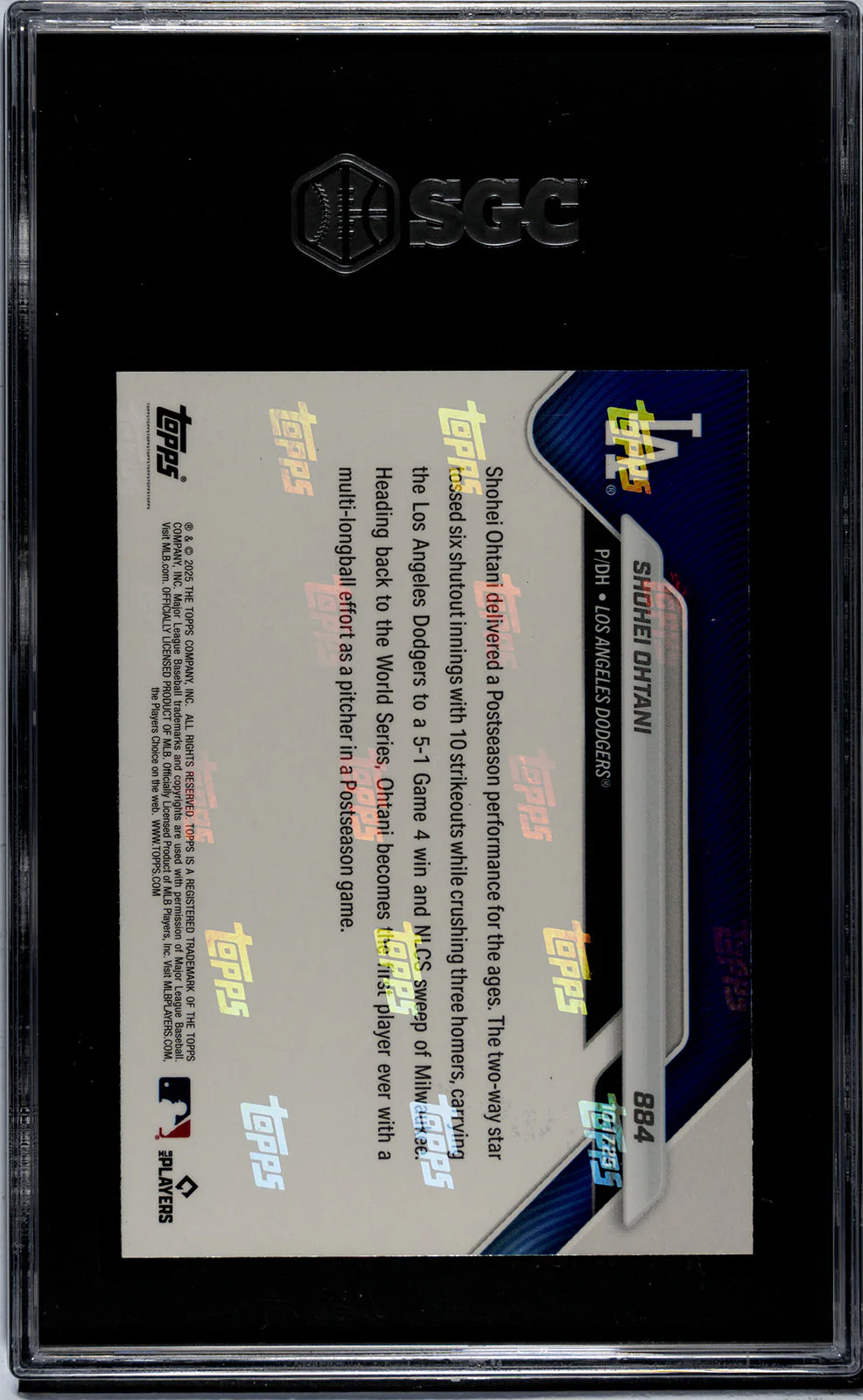 Graded 2025 Topps Now Shohei Ohtani #884 Baseball Card SGC 8.5 Near Mint - Image 2