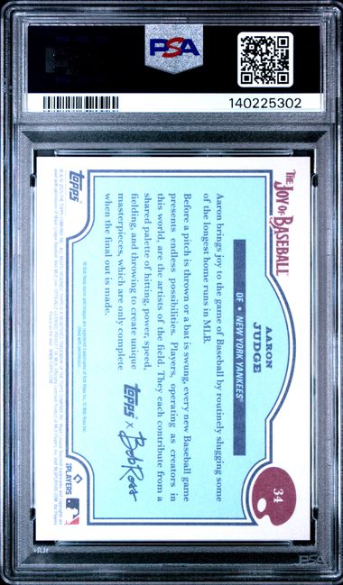 Graded 2025 Topps x Bob Ross Aaron Judge #34 Baseball Card PSA 10 Gem Mint - Image 2