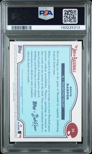 Graded 2025 Topps x Bob Ross Bryce Harper #16 Baseball Card PSA 10 Gem Mint - Image 2