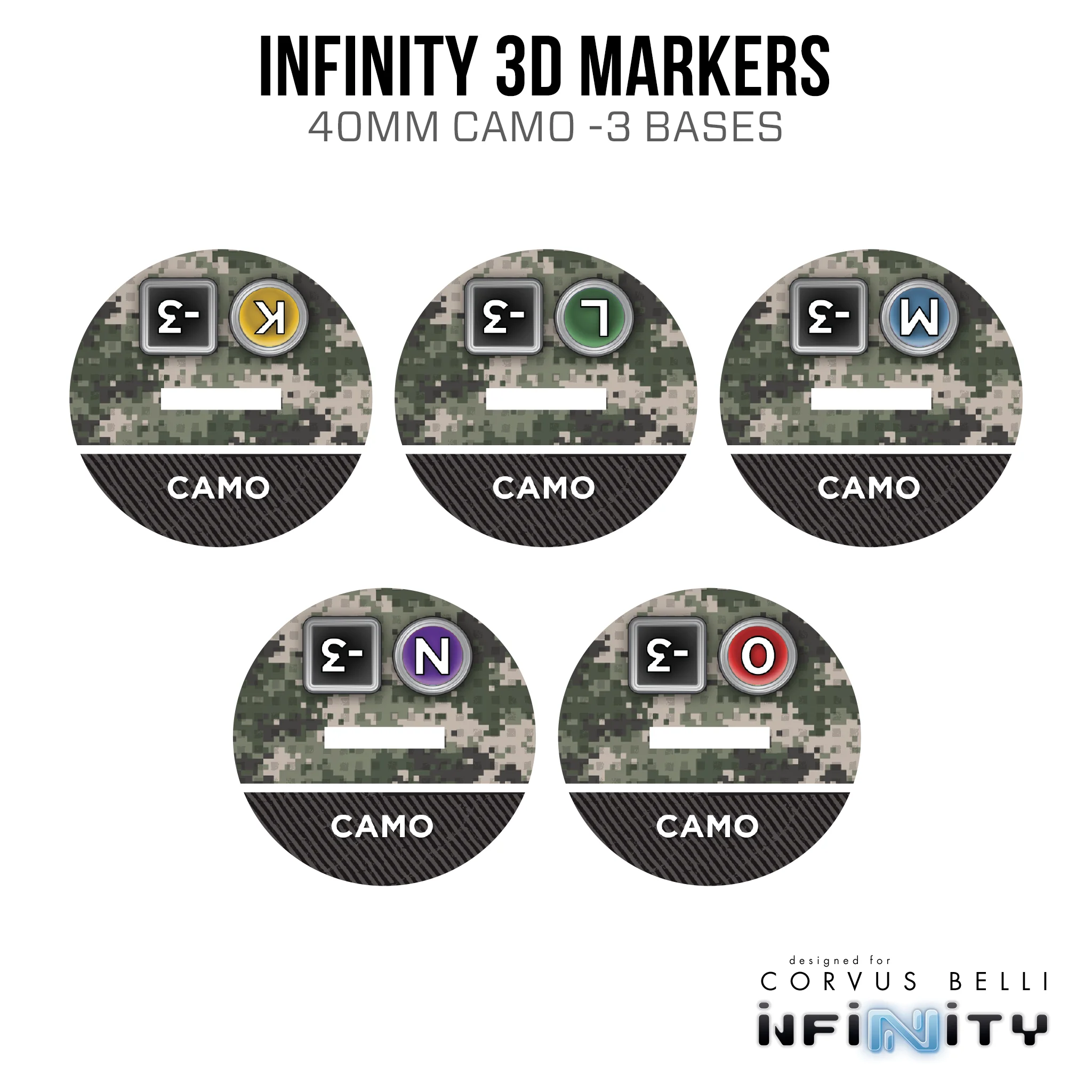 Infinity 3D Markers: Clausewitz Uhlans (40mm Camo -3) - Image 2