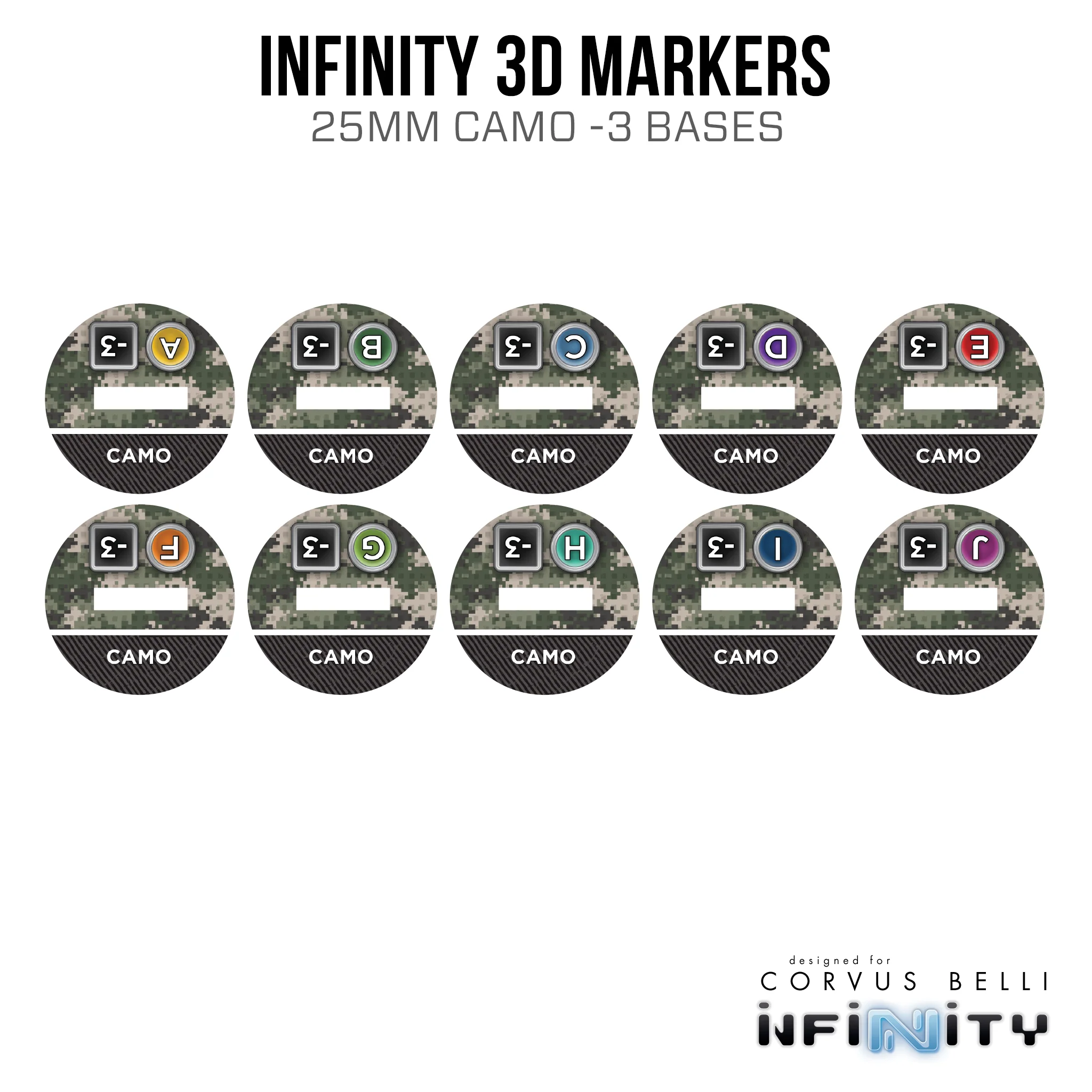 Infinity 3D Markers: Zhencha (25mm Camo -3) - Image 2