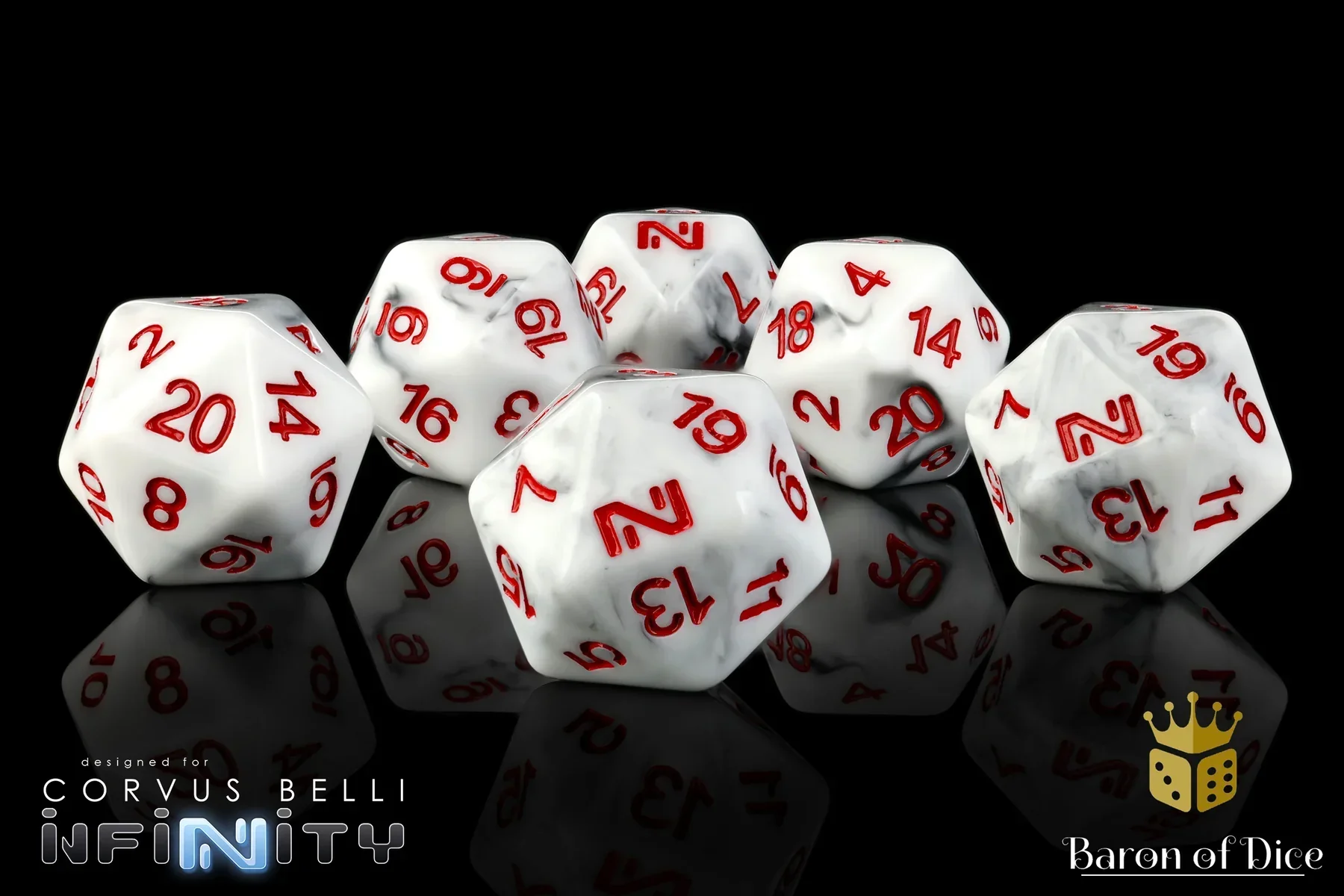 INFINITY: MARBLED RED, DICE SET - Image 2