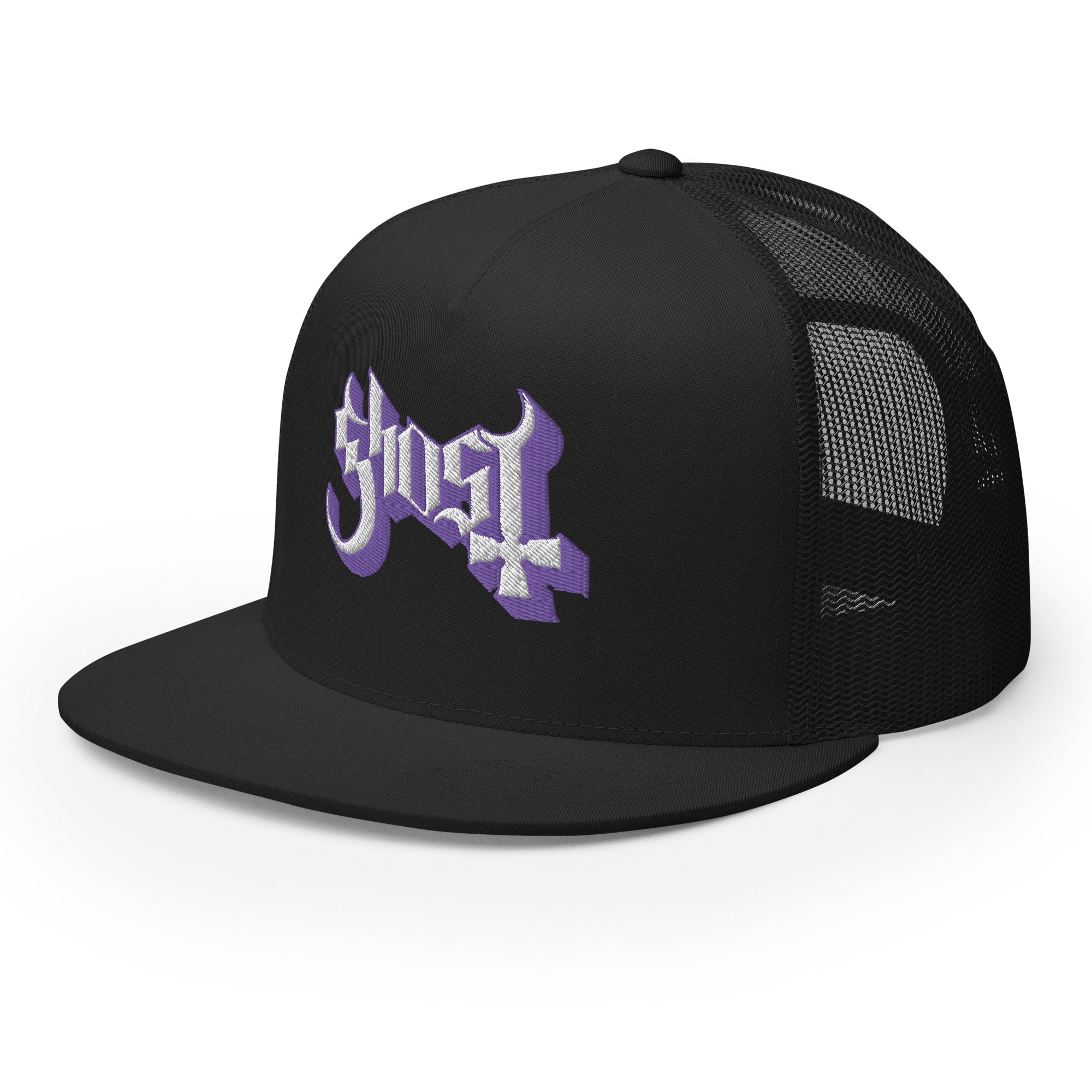 Ghost Purple Logo Embroidered Trucker Hat [Apparel] - Image 4
