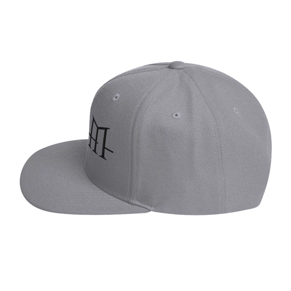 HIM Classic Logo Grey Embroidered Snap Back Hat [Apparel] - Image 3