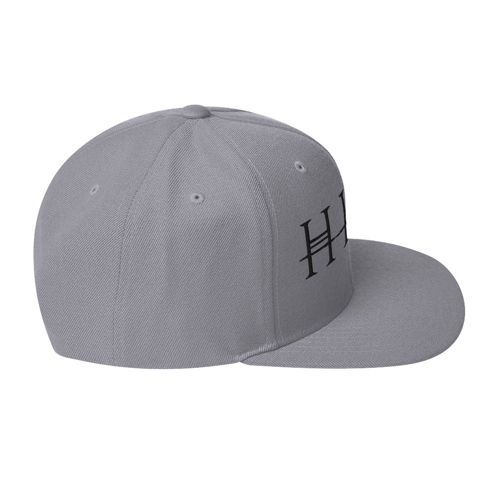 HIM Classic Logo Grey Embroidered Snap Back Hat [Apparel] - Image 4