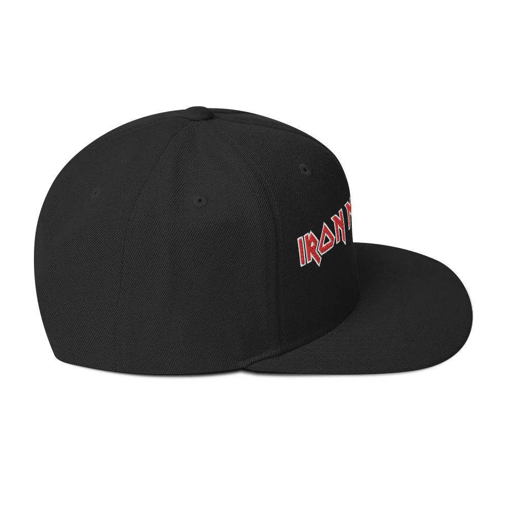 Iron Maiden Classic Logo Black Embroidered Snap Back Hat [Apparel] - Image 4