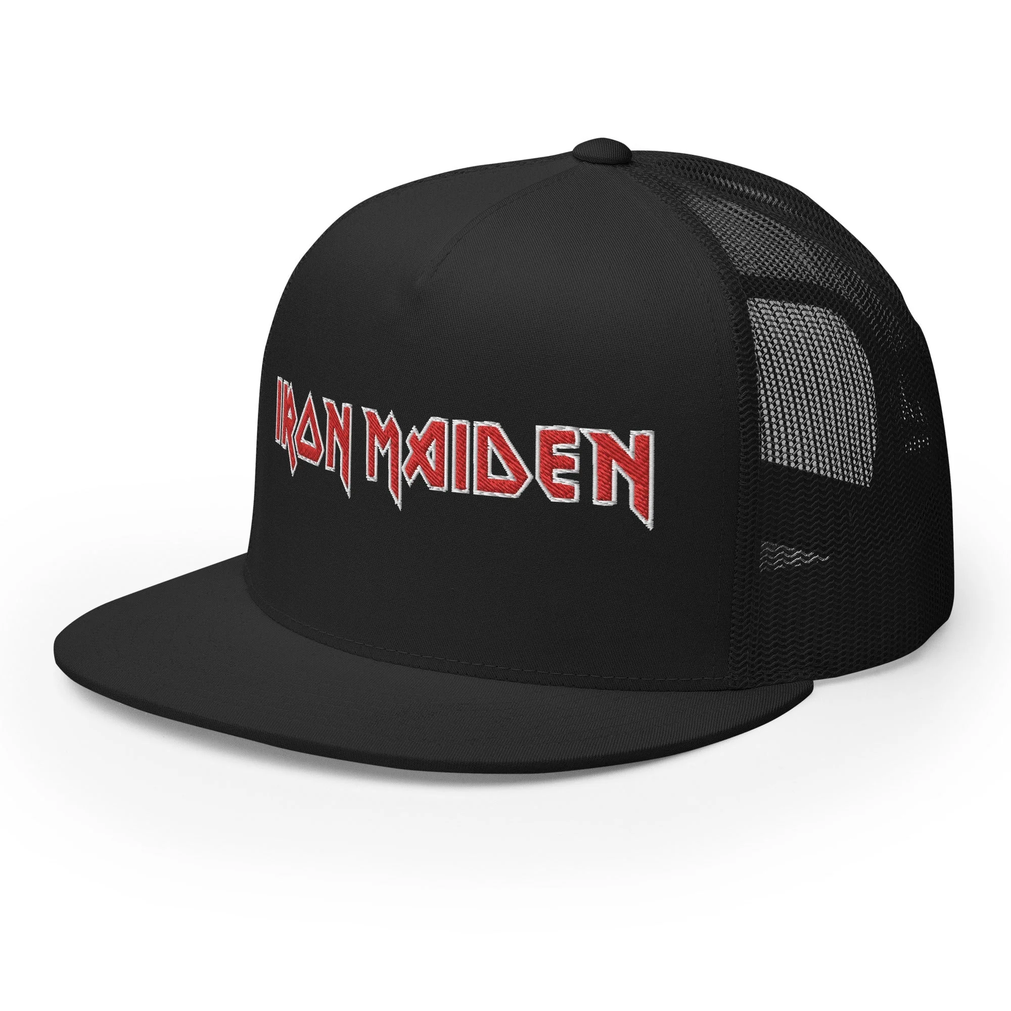 Iron Maiden Classic Logo Embroidered Trucker Hat [Apparel] - Image 4