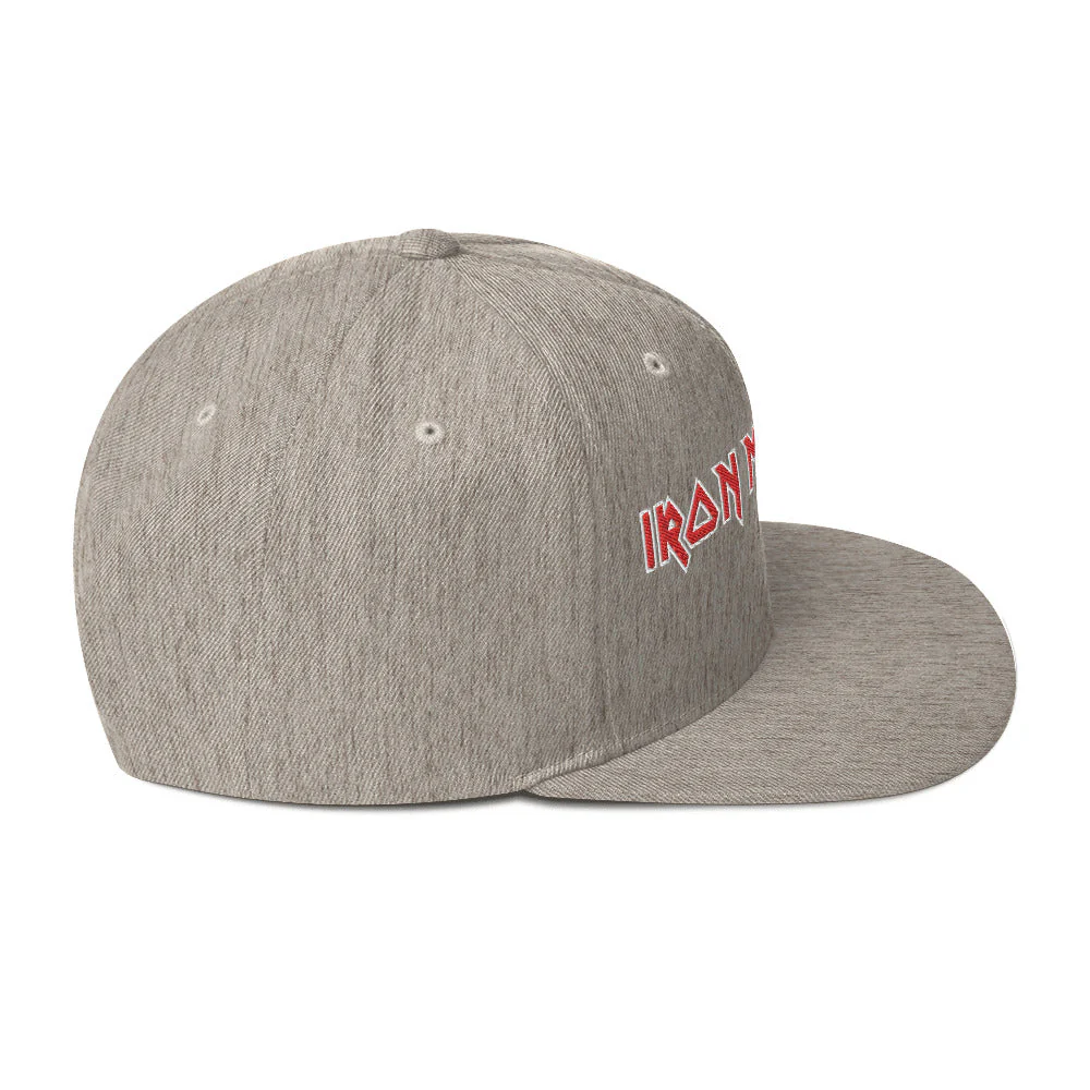 Iron Maiden Classic Logo Grey Embroidered Snap Back Hat [Apparel] - Image 4
