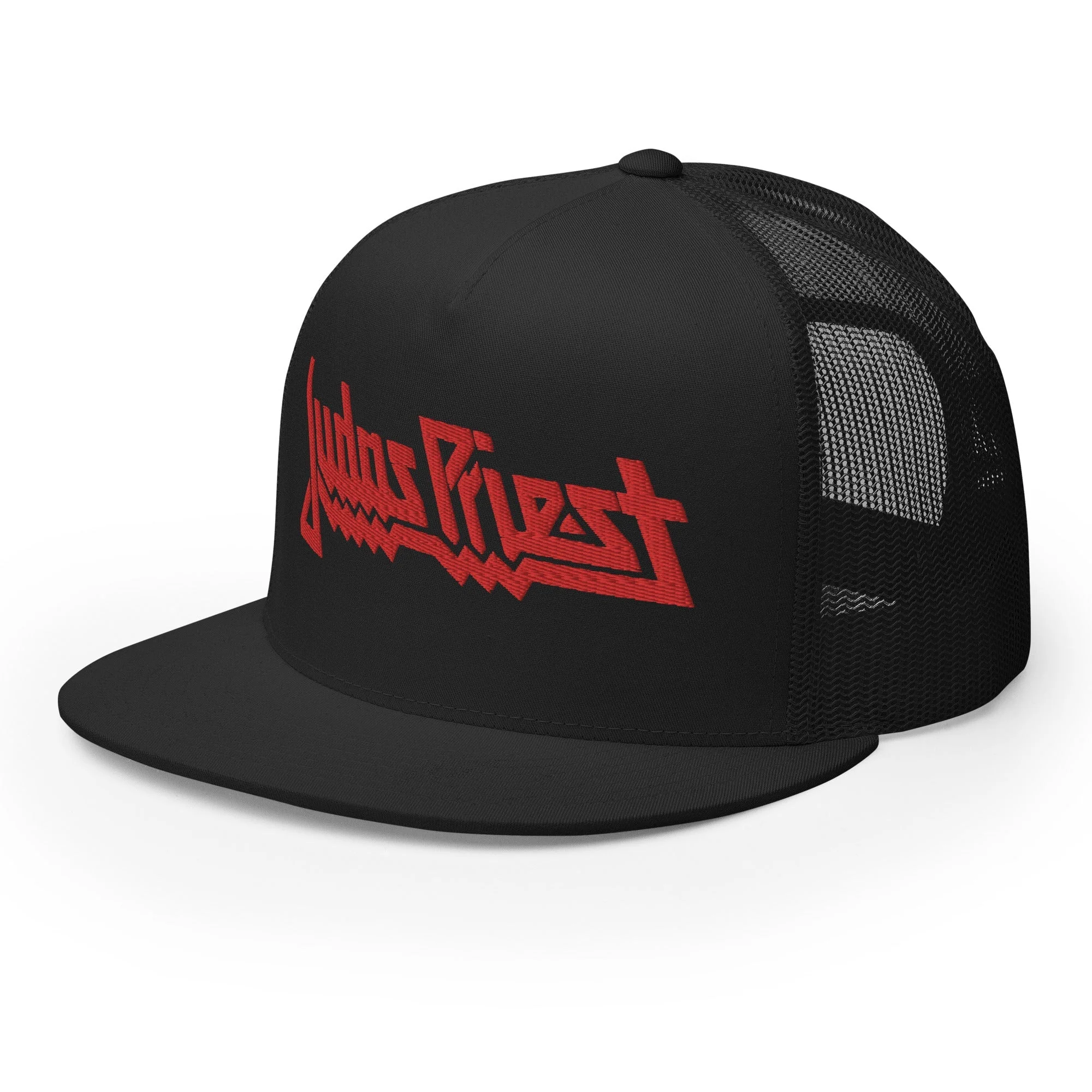 Judas Priest Electric Red Logo Embroidered Trucker Hat [Apparel] - Image 4