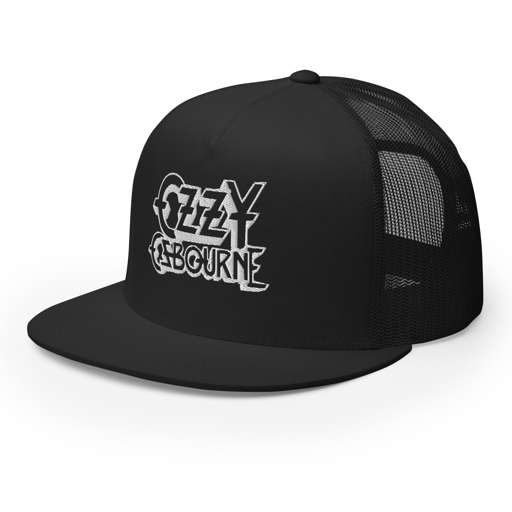 Ozzy Osborne White Logo Embroidered Trucker Hat [Apparel] - Image 4