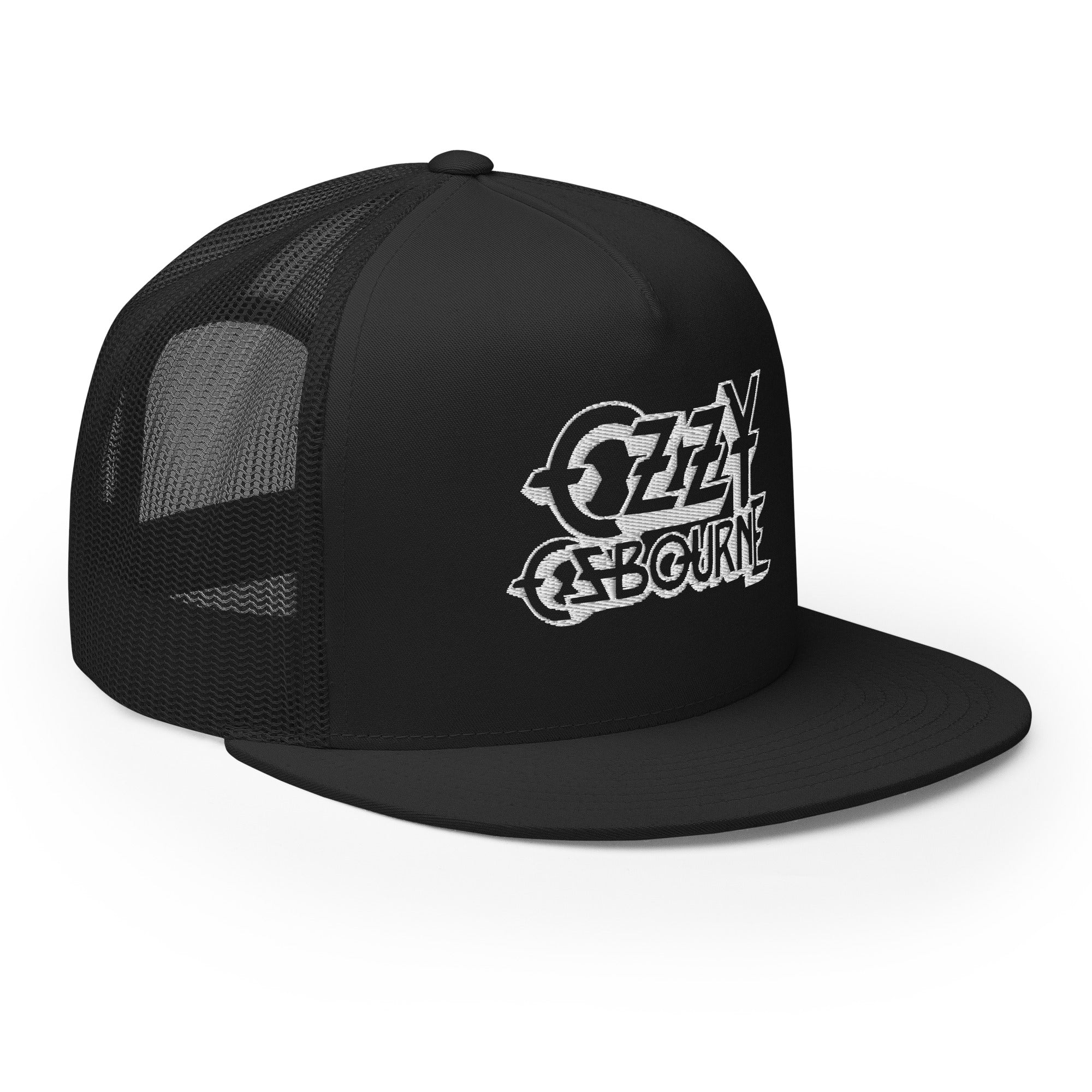 Ozzy Osborne White Logo Embroidered Trucker Hat [Apparel] - Image 6