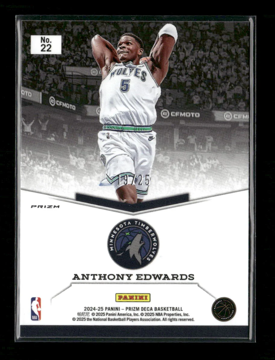 Panini Prizm Deca Explosion Anthony Edwards #d/25 #22 - Image 2