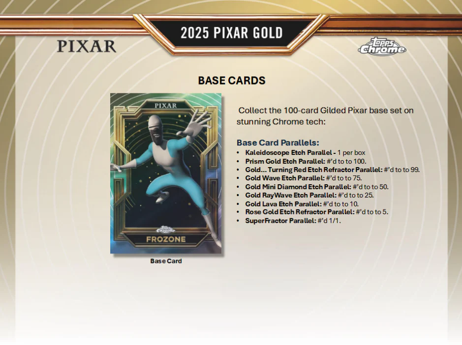 Pixar Trading Cards Topps Gold 2025 Hobby Box Of 2 Packs (01/14/2026) - Image 3