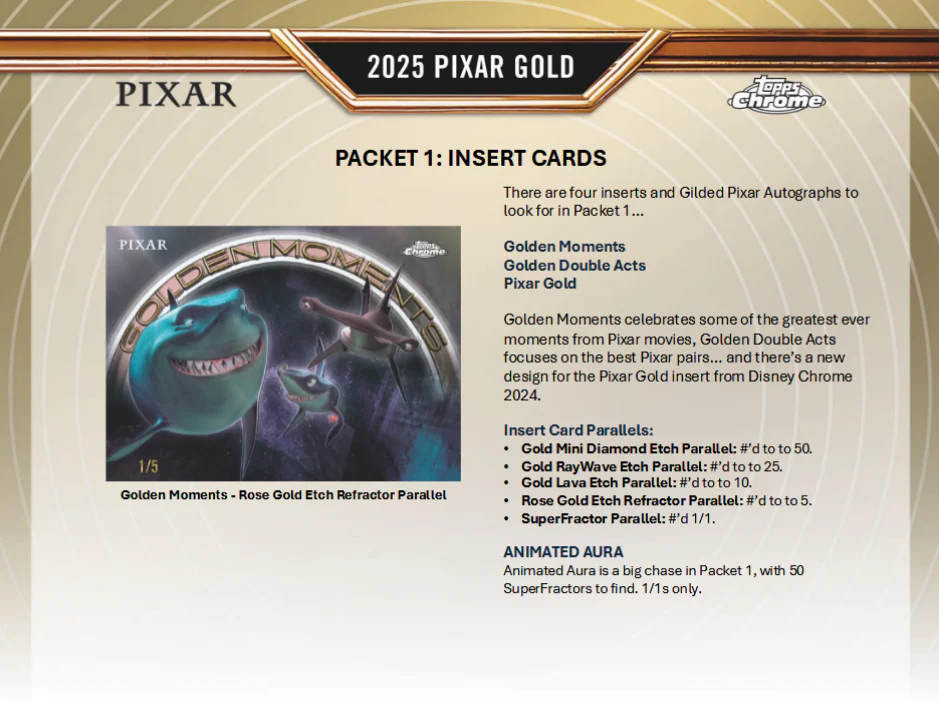 Pixar Trading Cards Topps Gold 2025 Hobby Box Of 2 Packs (01/14/2026) - Image 4