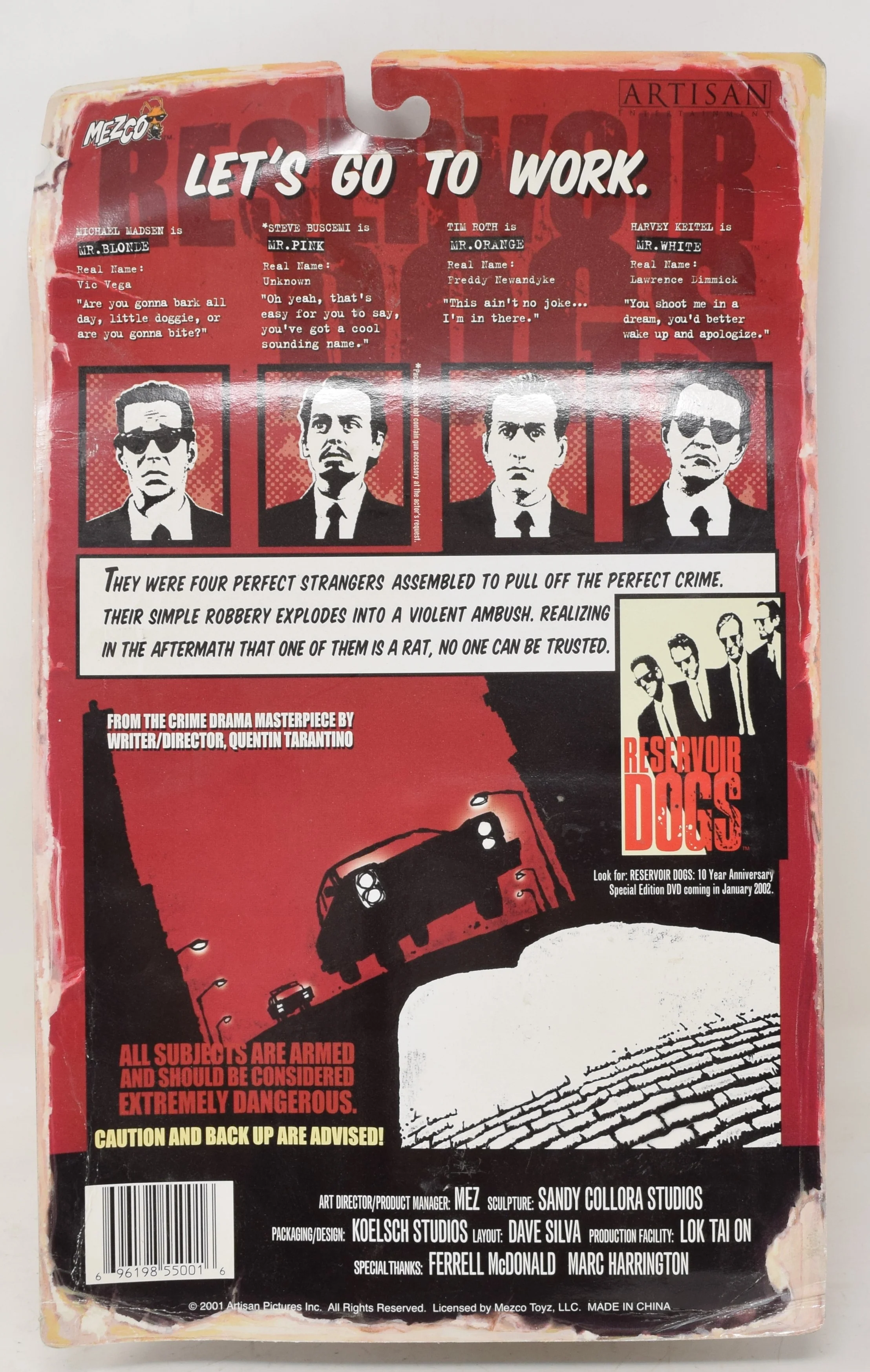 Reservoir Dogs Mr. Pink Action Figure Mezco Toys MOC New - Image 3
